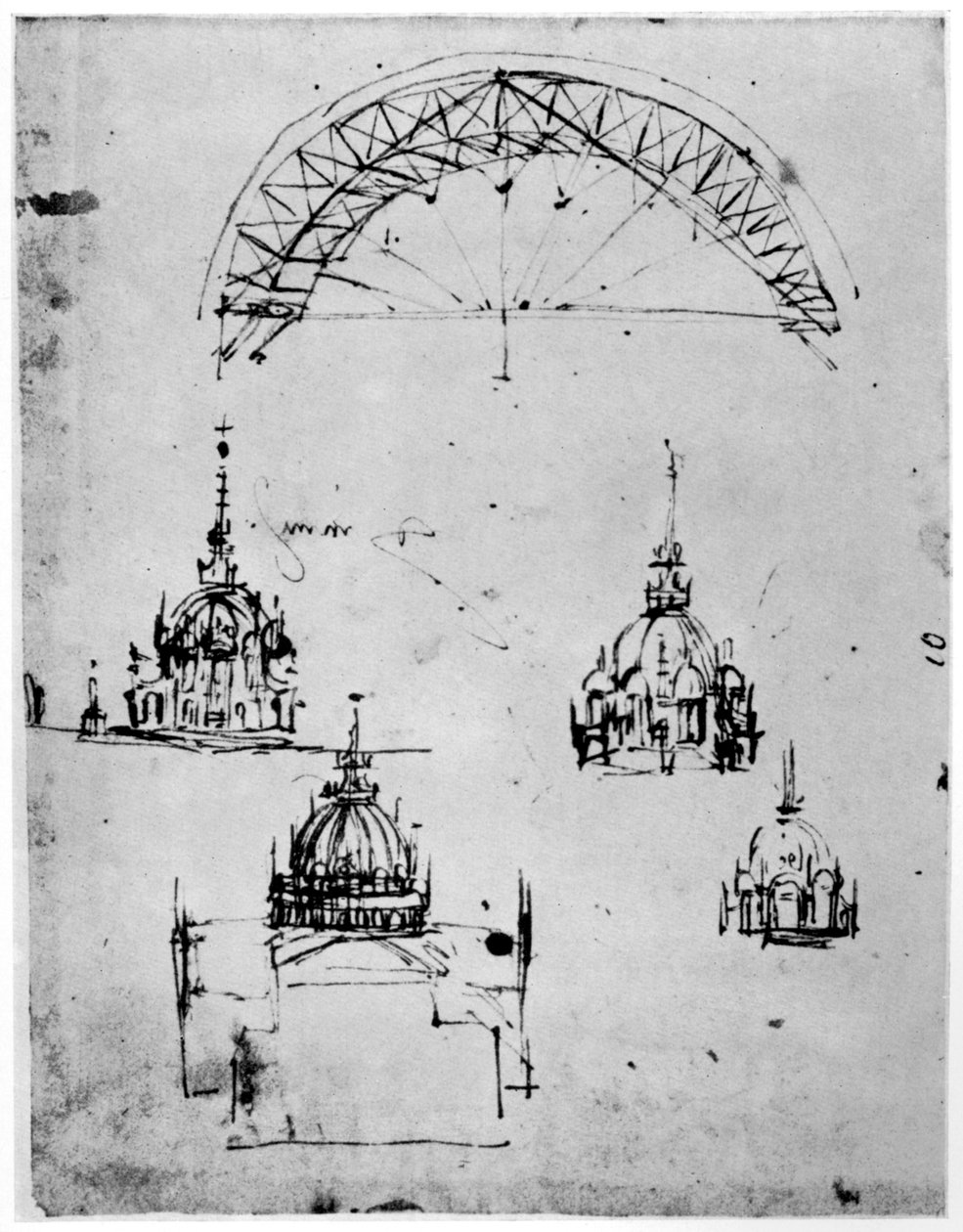 Studie pro centrální kopuli milánské katedrály, konec 15. století 1954. od Leonardo da Vinci