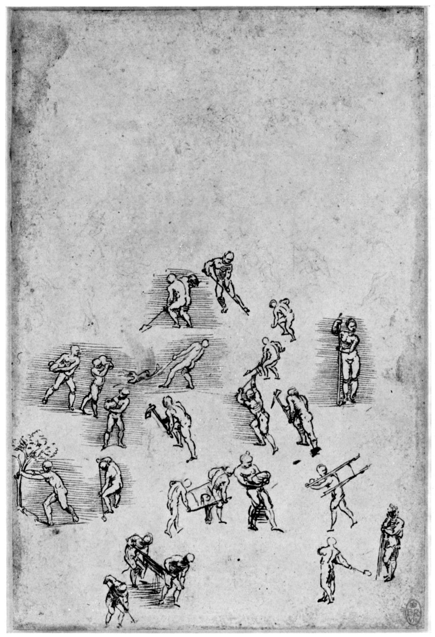 Studie pohybu, konec 15. nebo začátek 16. století 1954. od Leonardo da Vinci