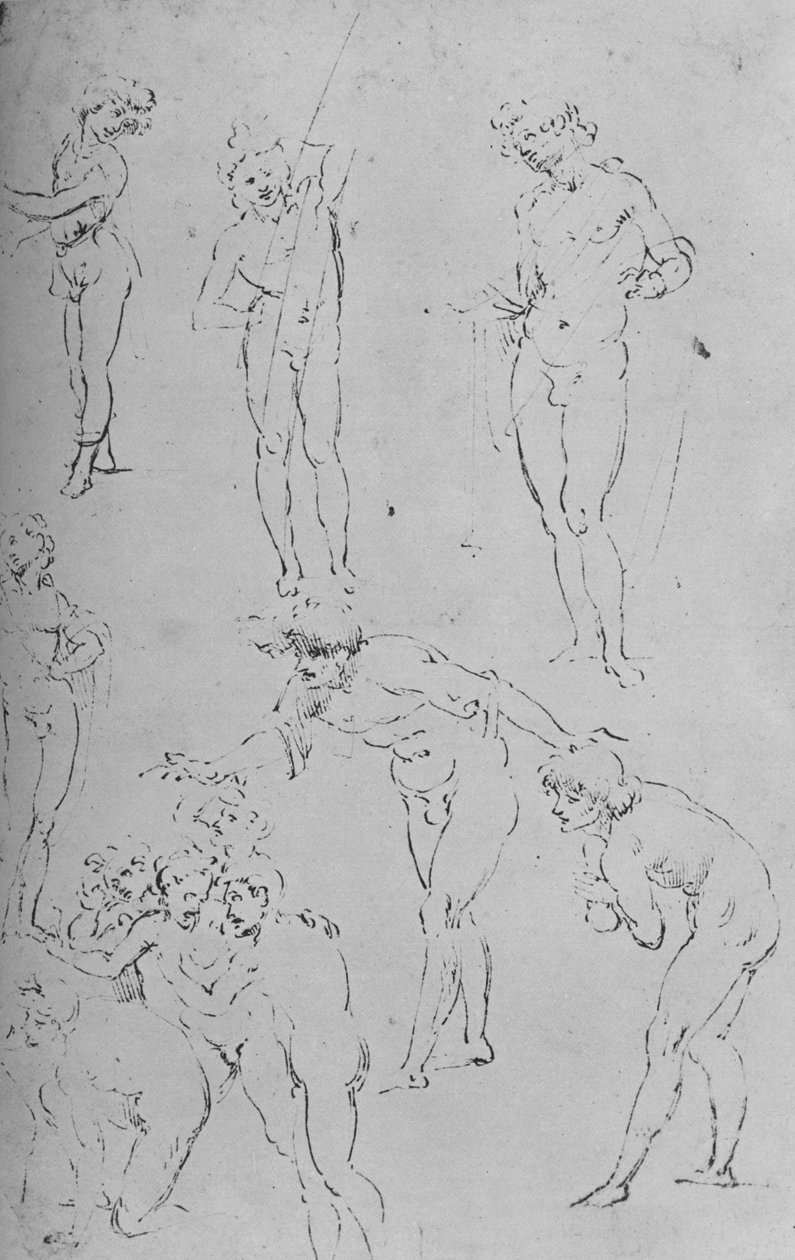 Studie obrázků a skupina obrázků, c1500 1945 od Leonardo da Vinci