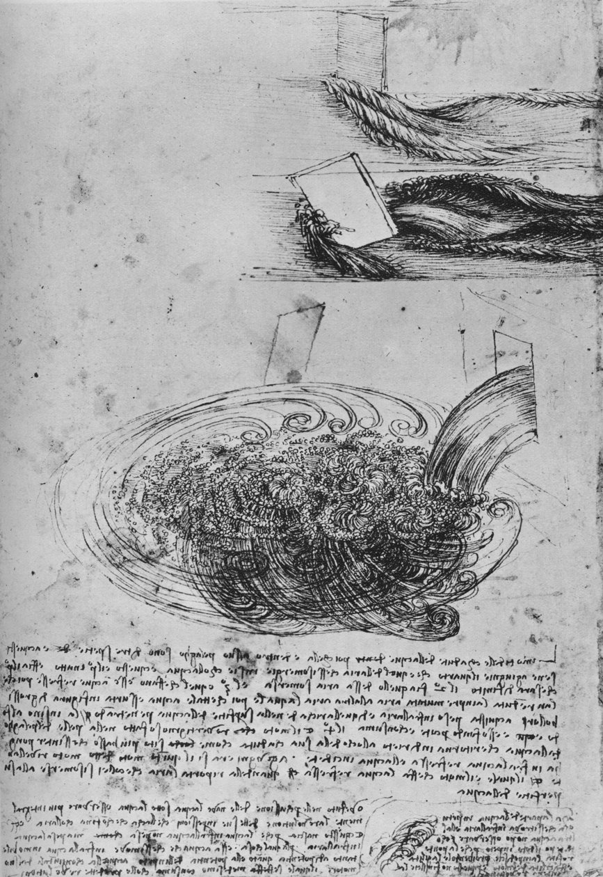 Studie vodních útvarů, c1480 1945 od Leonardo da Vinci
