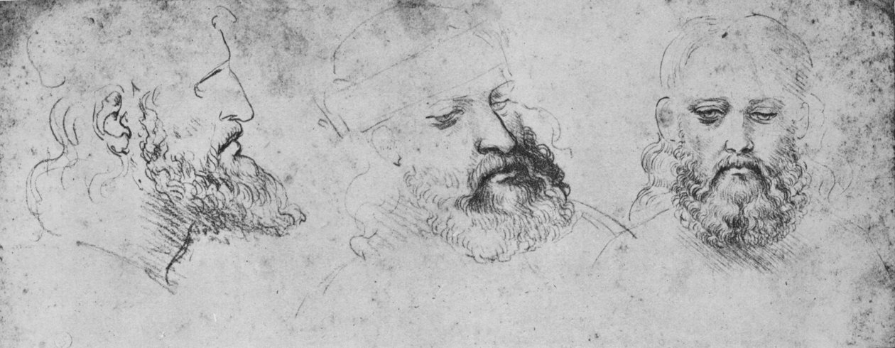 Studie hlavy Cesare Borgia ze tří úhlů pohledu, c1480 1945 od Leonardo da Vinci