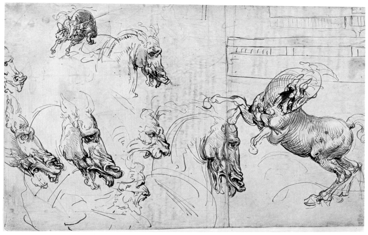 Studie k bitvě u Anghiari, c1503-1505 1954. od Leonardo da Vinci