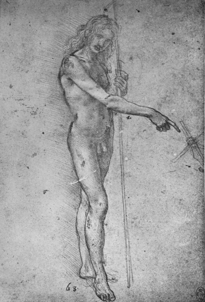 Studie pro mladistvého sv. Jana Křtitele, c1480 1945 od Leonardo da Vinci