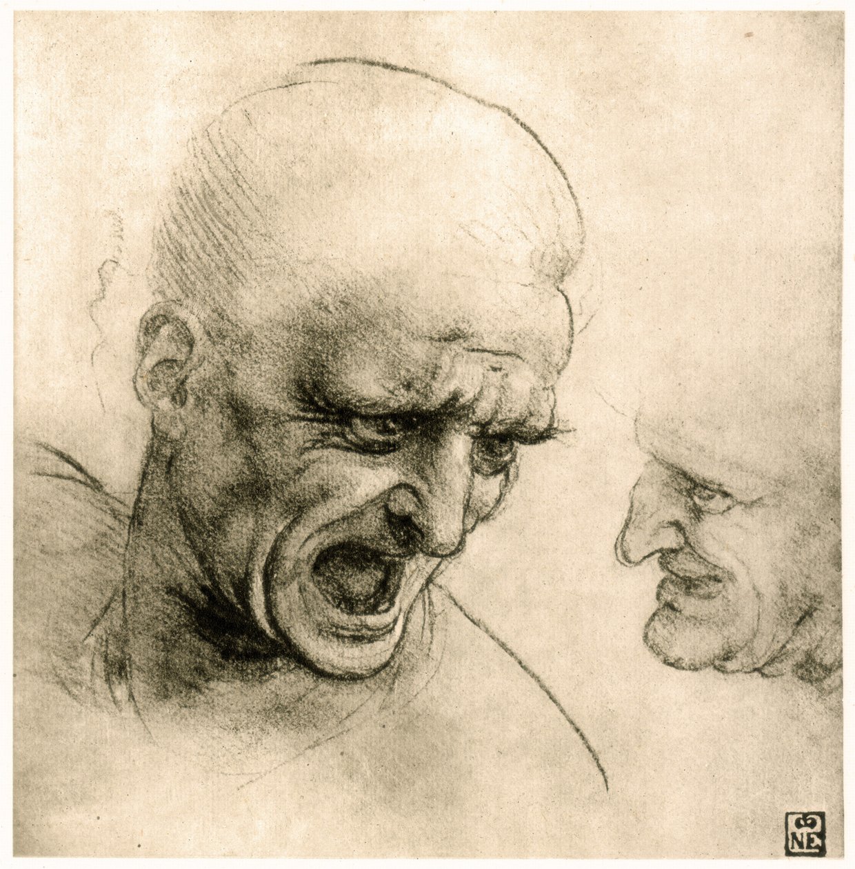 Studie pro hlavu válečníka od Leonardo da Vinci