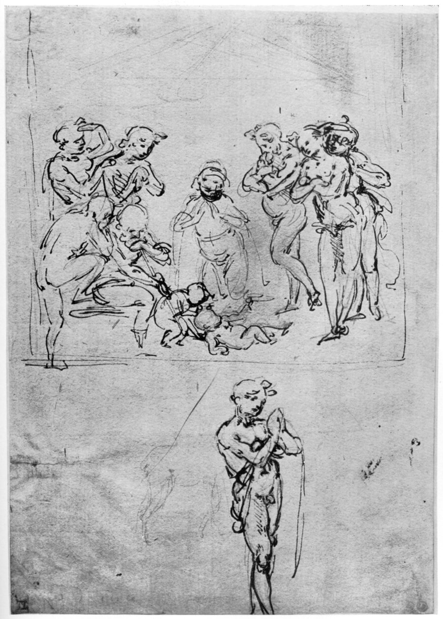 Studie ke klanění tří králů, c1481 1954. od Leonardo da Vinci