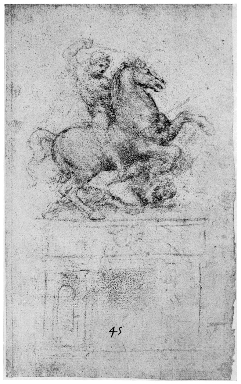 Studie k památníku Trivulzio, c1508 1954 od Leonardo da Vinci