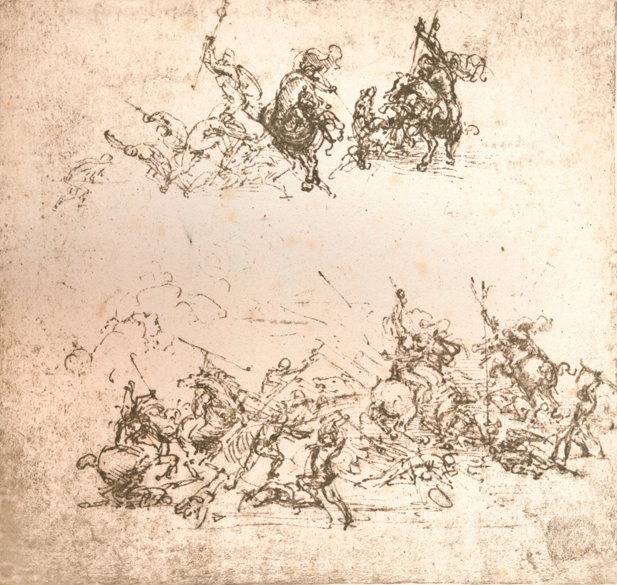 Studie ke karikatuře bitvy u Anghiari, c1472-c1505 1883 od Leonardo da Vinci