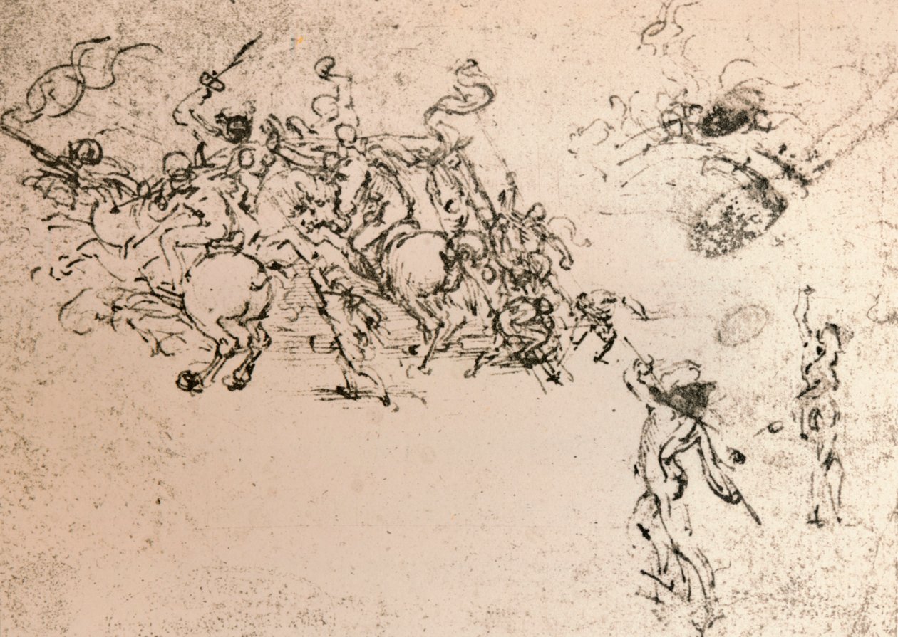 Studie ke karikatuře bitvy u Anghiari, c1472-c1505 1883 od Leonardo da Vinci
