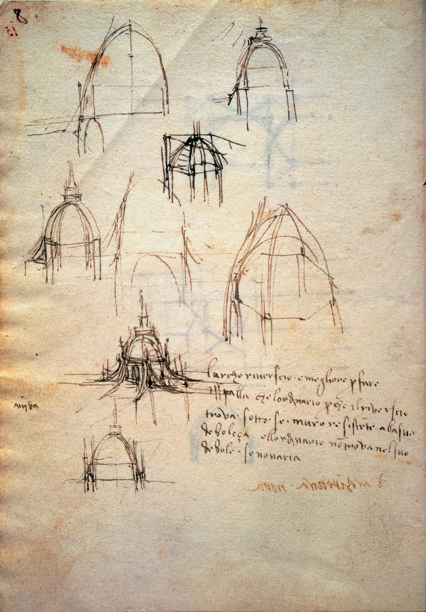 Studie pro kupoli katedrály v Miláně, Code Trivulzianus od Leonardo da Vinci