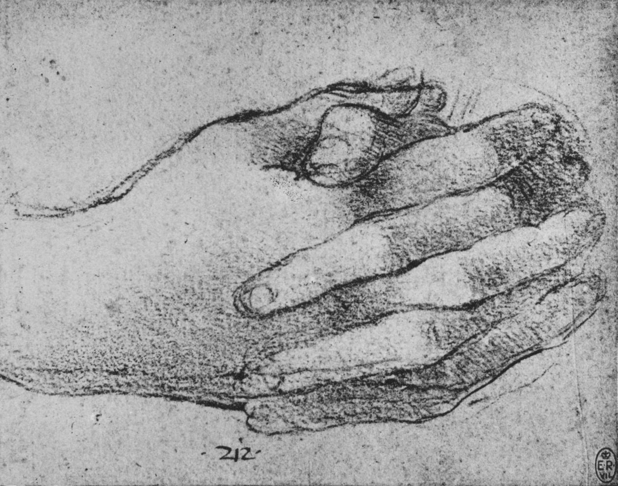 Studie sepjatých rukou, c1480 1945 od Leonardo da Vinci