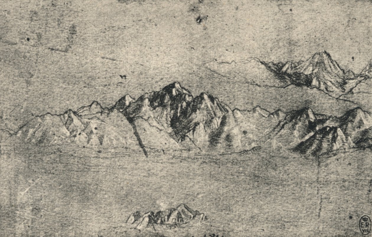 Studie pohoří, c1480 1945 od Leonardo da Vinci