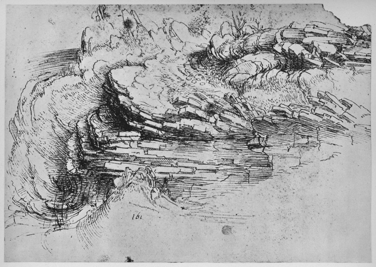 Studie skalních útvarů, c1480 1945 od Leonardo da Vinci