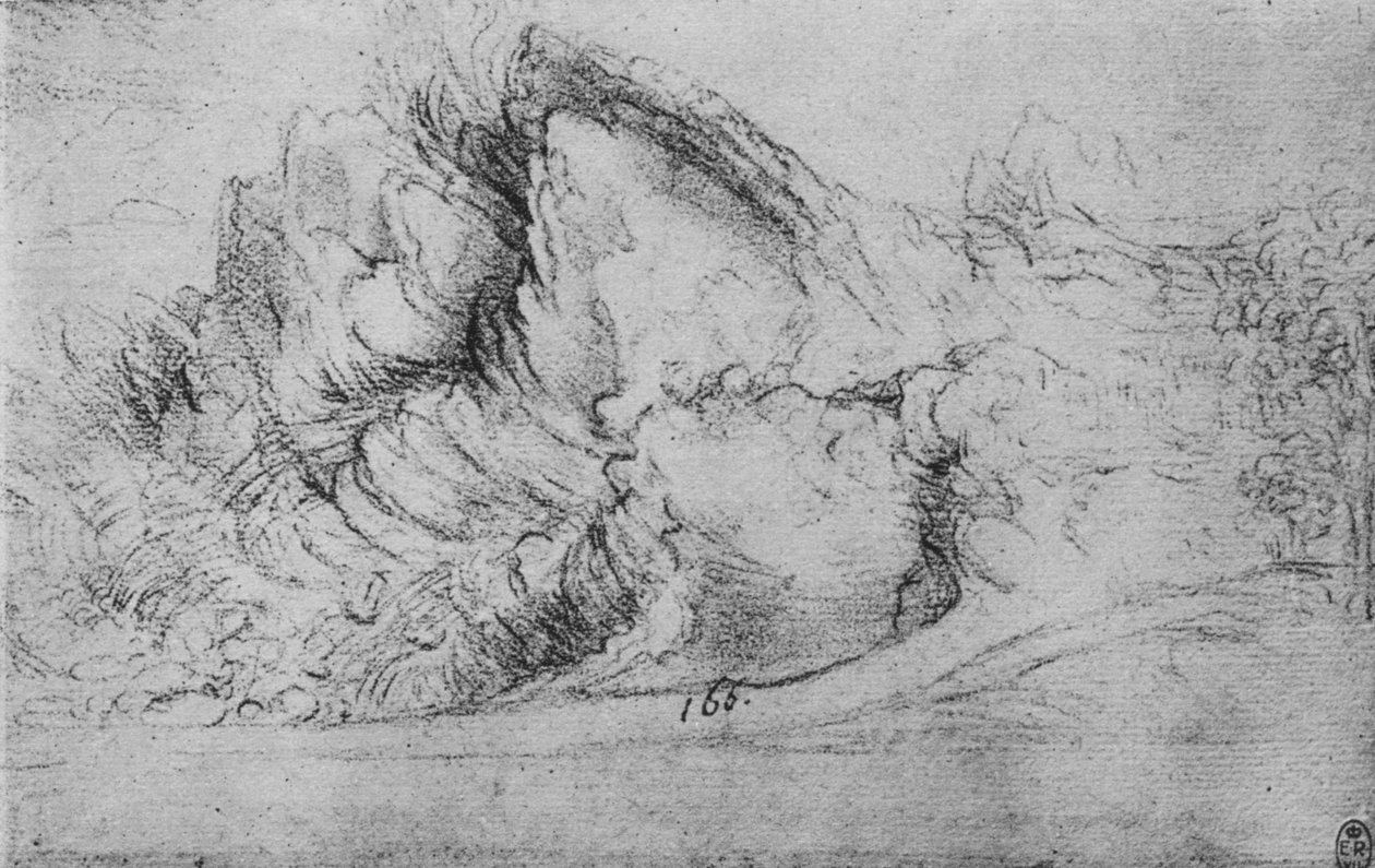 Studie skalních útvarů, c1480 1945 od Leonardo da Vinci