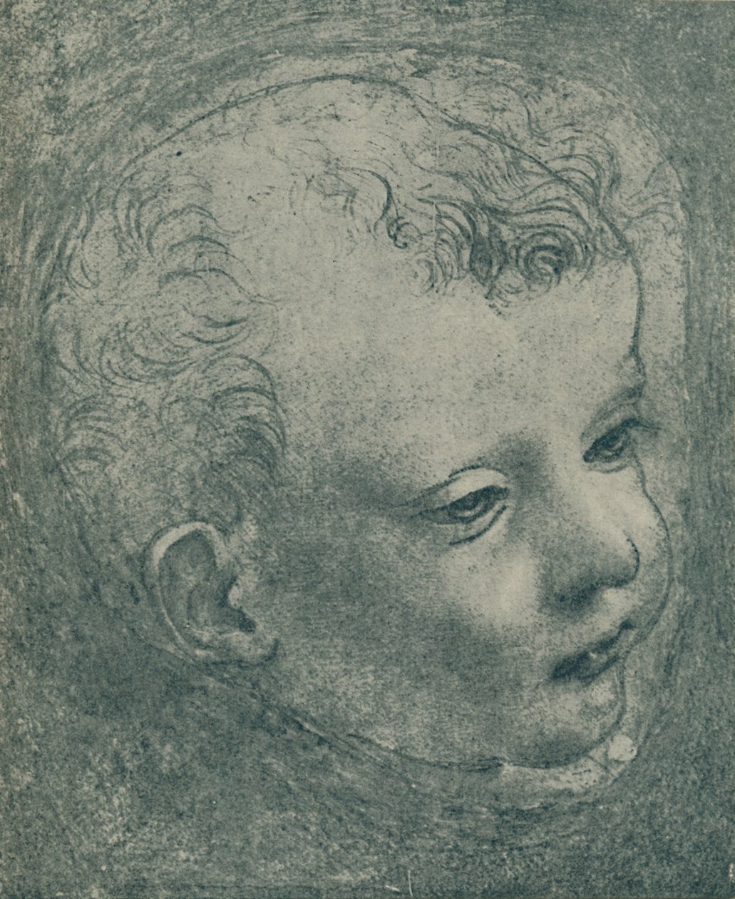 Studie dětské hlavy, 1482-1483, 1932 od Leonardo da Vinci