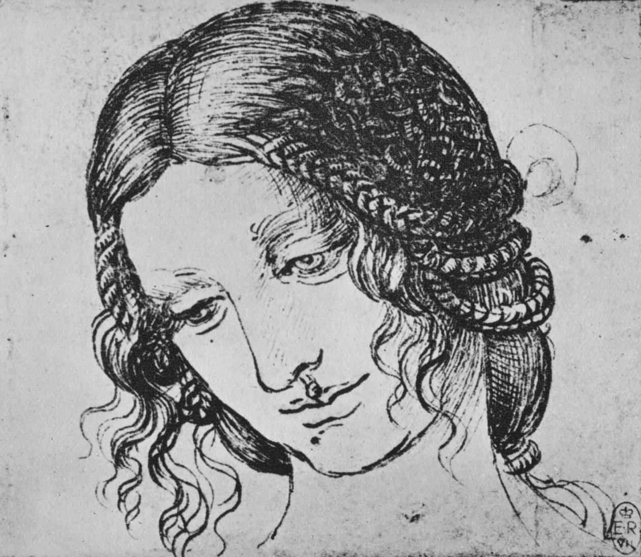 Study of a Womans Braided Hair, c1480 1945 od Leonardo da Vinci