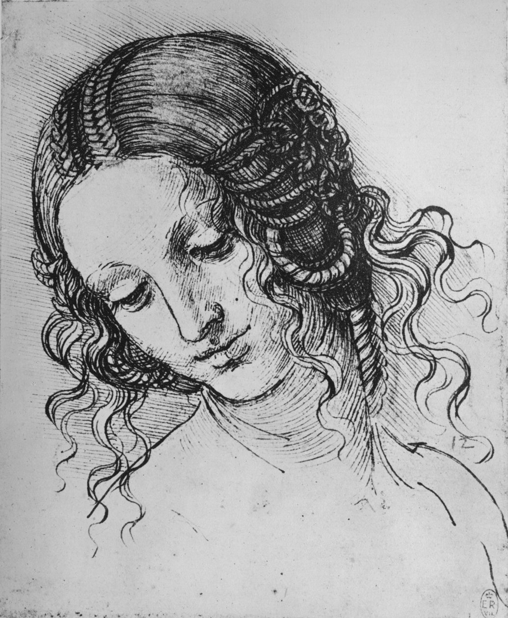 Studie ženské hlavy, c1480 1945 od Leonardo da Vinci