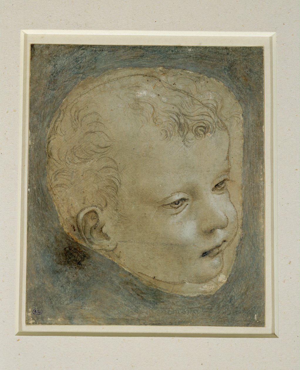 Hlava dítěte ze tří čtvrtin vpravo ... od Leonardo da Vinci