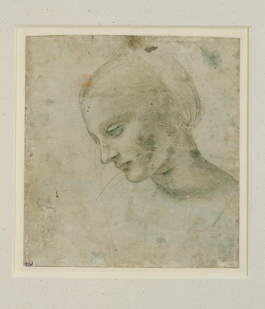 Hlava ženy téměř z profilu ... od Leonardo da Vinci