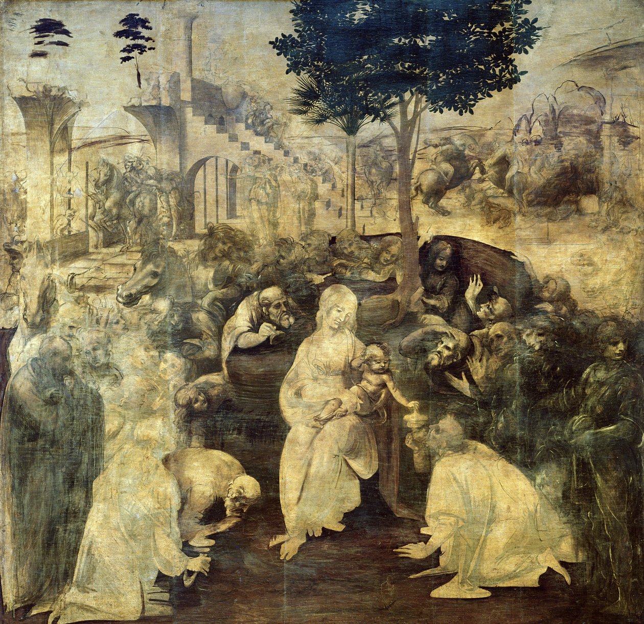 Klanění tří králů od Leonardo da Vinci