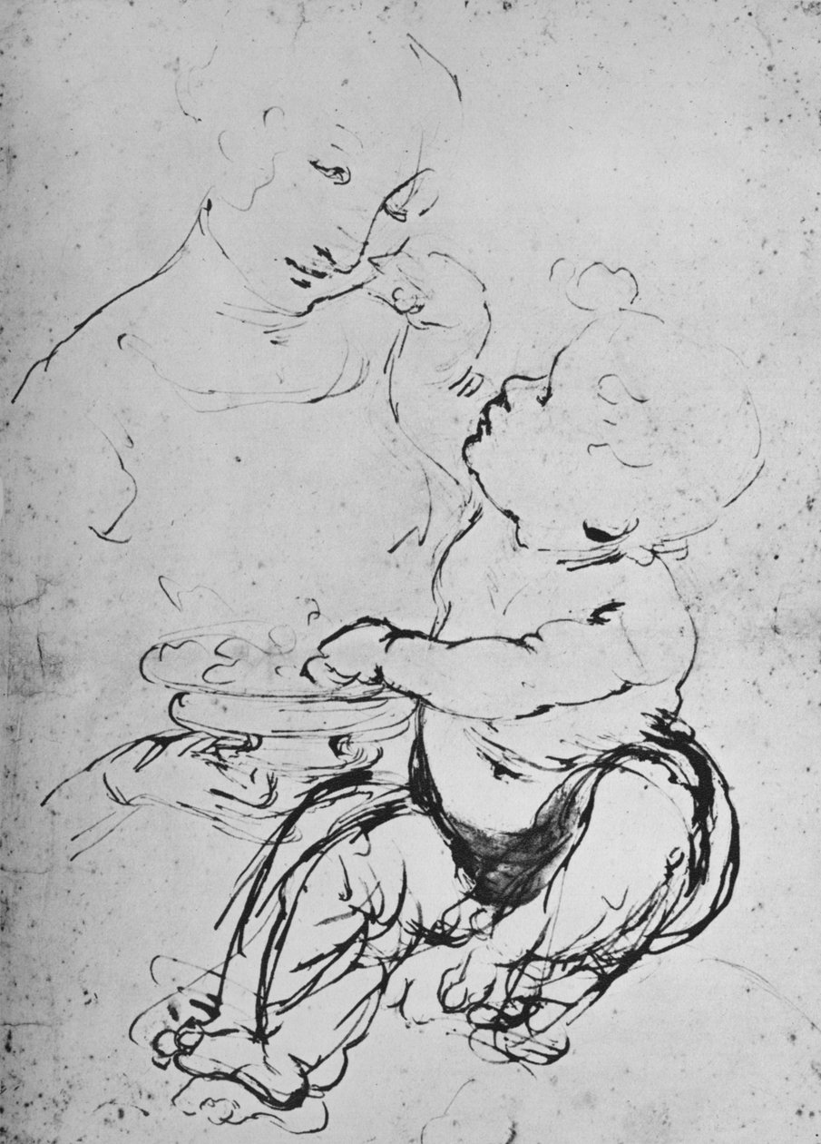 Madona a dítě s mísou ovoce, 1478 1945 od Leonardo da Vinci
