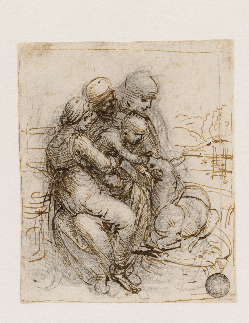Panna a dítě se svatou Annou Annou Metterzovou, c. 1501. od Leonardo da Vinci