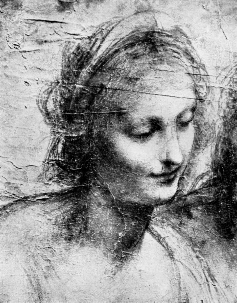 Hlava Madony, 15. století 30. léta 20. století. od Leonardo da Vinci