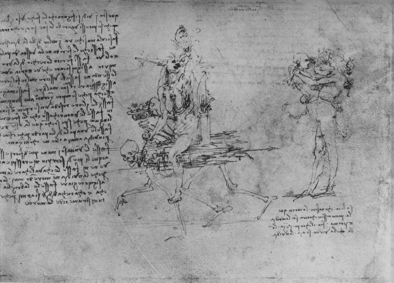 Dvě alegorie závisti, c1480 1945 od Leonardo da Vinci
