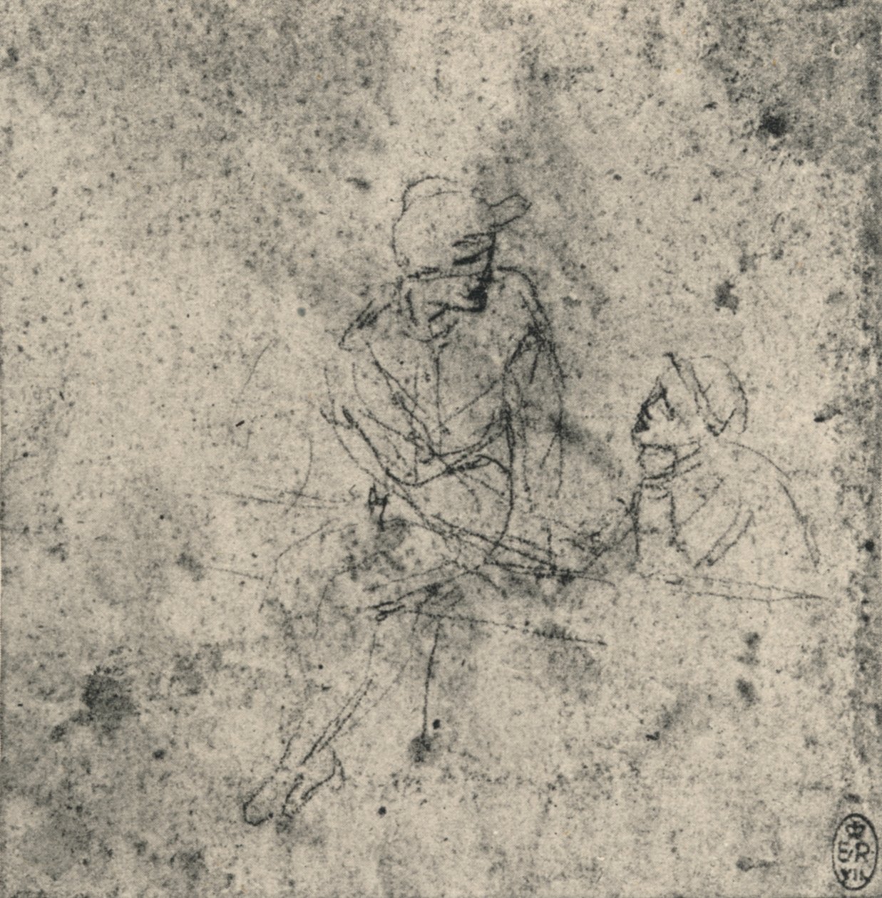 Dvě postavy v rozhovoru, c1480 1945 od Leonardo da Vinci