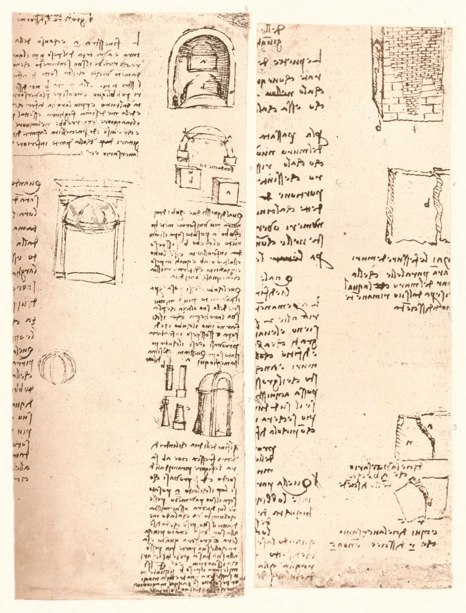 Dva architektonické kresby, c1472-c1519 1883 od Leonardo da Vinci