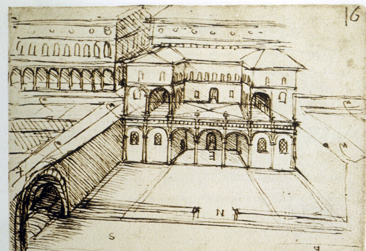 Urbanismus: architektonický plán (16) od Leonarda da Vinci (Leonardo da Vinci) od Leonardo da Vinci