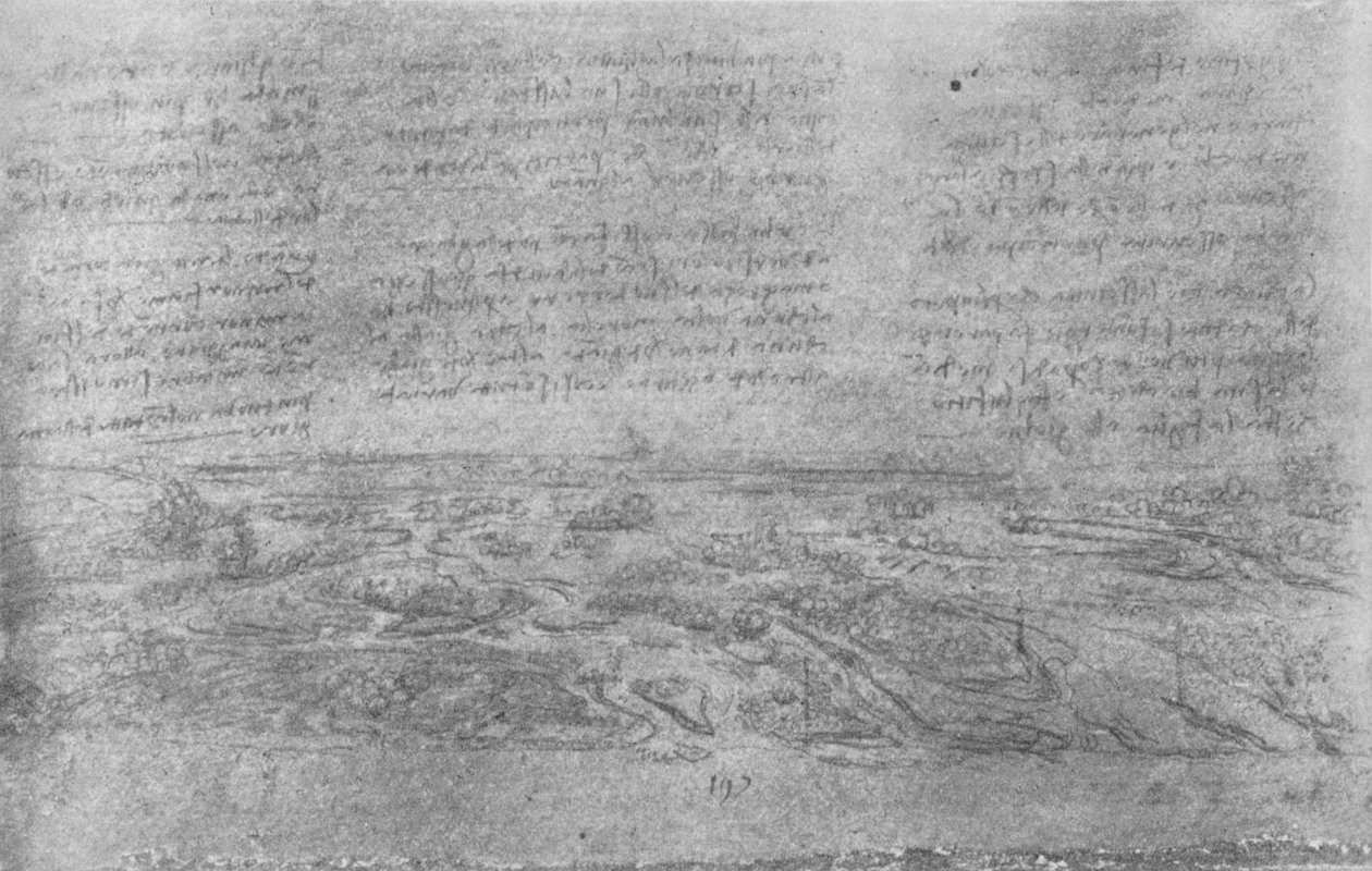Pohled na deltu, c1480 1945 od Leonardo da Vinci