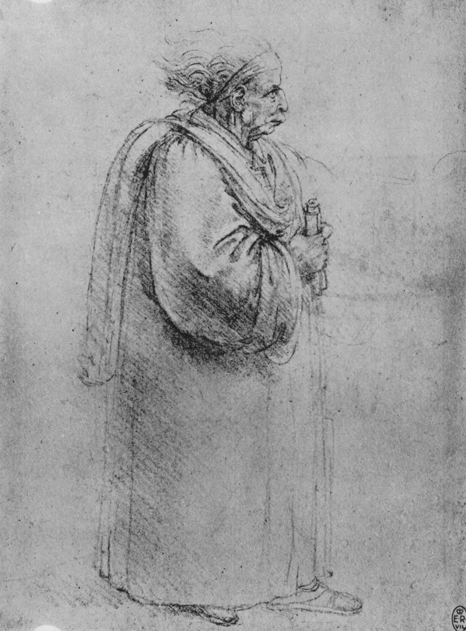 Celá délka starého muže v profilu vpravo, c1480 1945 od Leonardo da Vinci