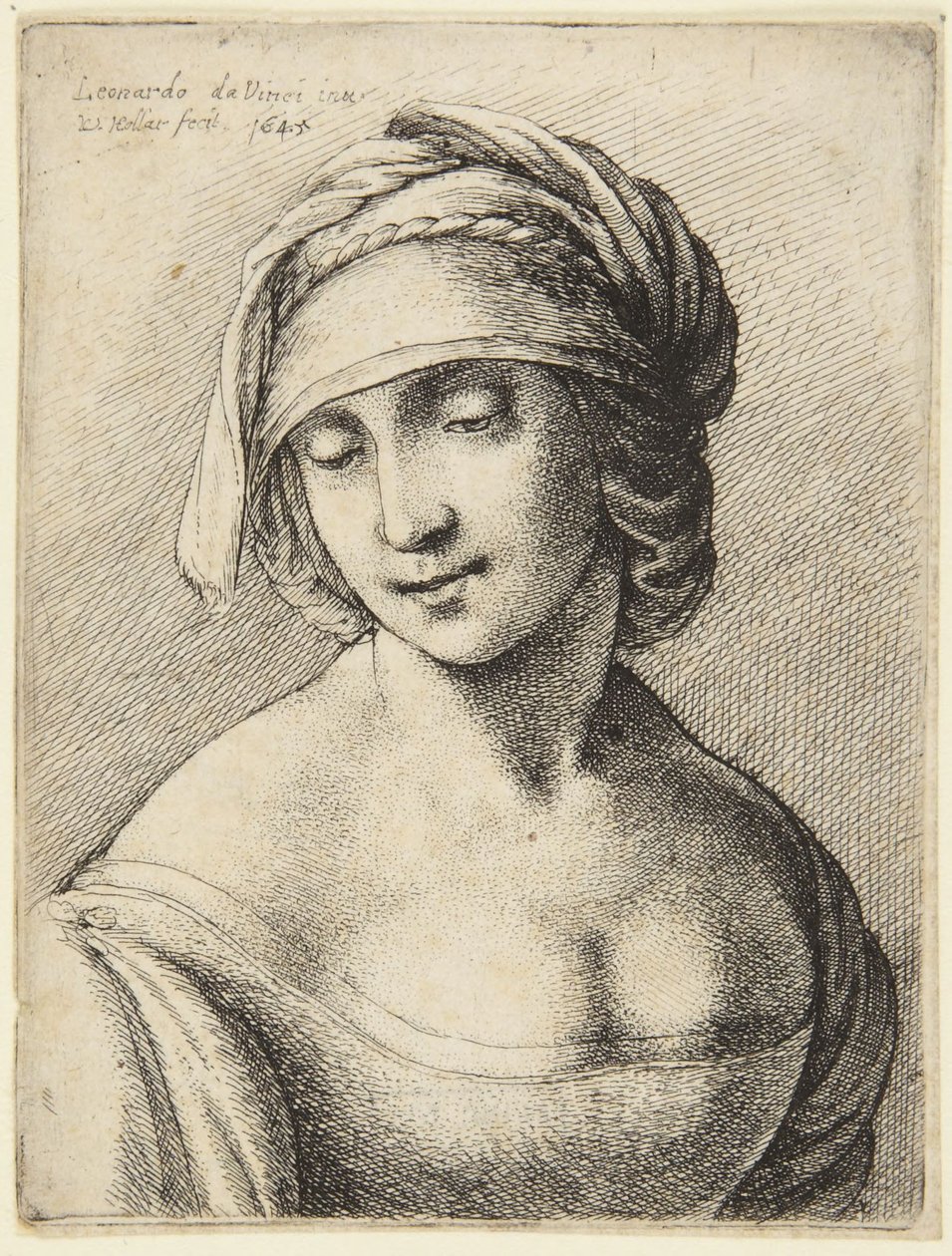 Žena se šátkem na hlavě od Leonardo da Vinci