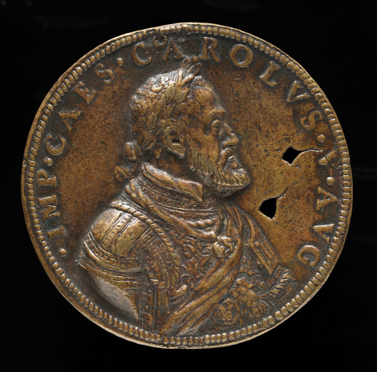 Karel V., 1500-1558, španělský král 1516-1556, císař Svaté říše římské 1519 [avers], 1547 nebo později. od Leone Leoni