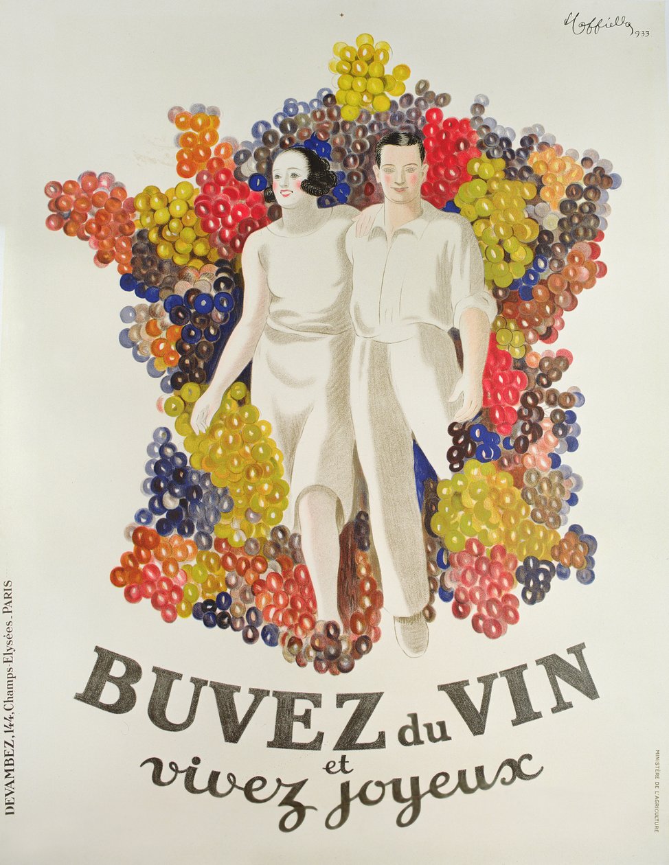 „Pijte víno, žijte radostně“, plakát propagující víno, 1933 od Leonetto Cappiello