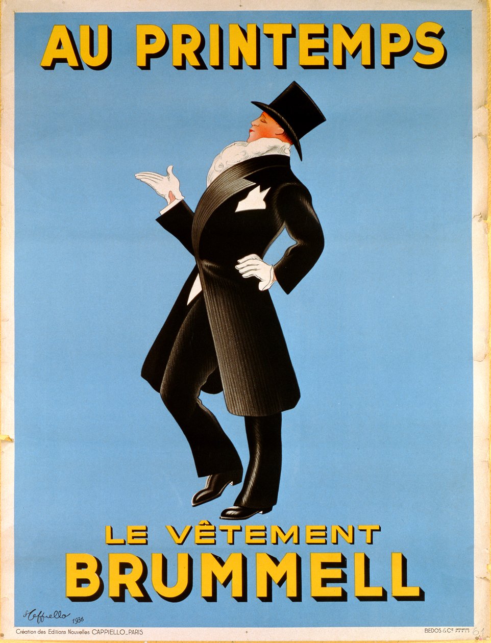 Plakát propagující pánské oblečení "Brummel" v obchodním domě "Printemps", 1936 od Leonetto Cappiello