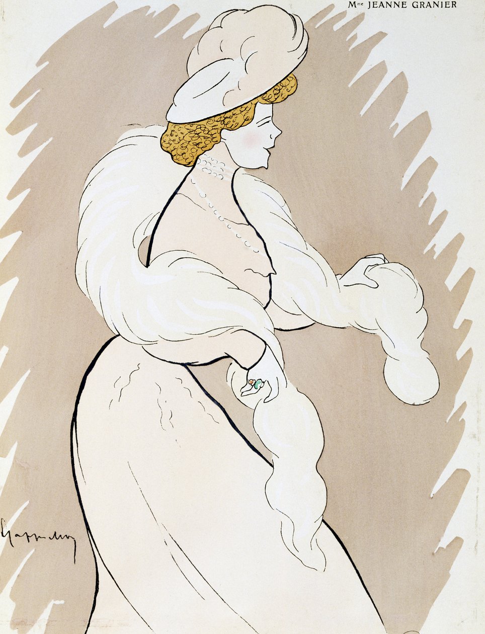 Herečka Jeanne Granier (1852-1939), kresba Leonetto Cappiello (1875-1942) od Leonetto Cappiello
