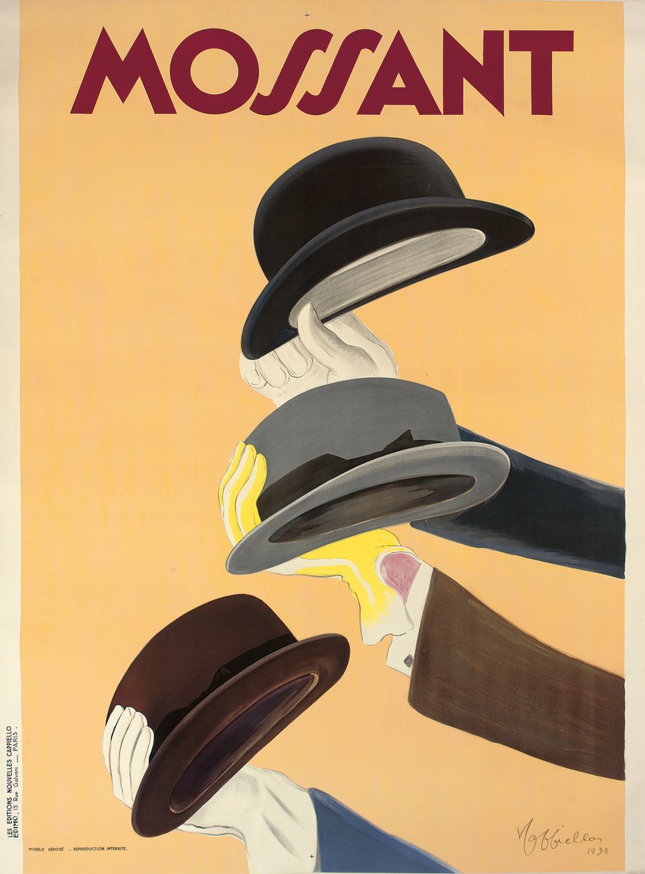 Reklamní plakát na klobouky Mossant, 1938 od Leonetto Cappiello