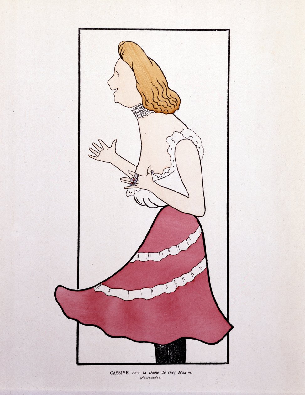 Armande Cassive, v "La Dame de Chez Maxim", karikatura od Leonetto Cappiello