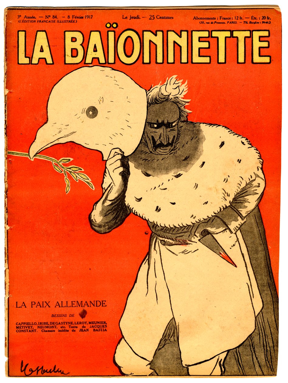 Obálka "" La Baionnette "", Satirický v barvách od Leonetto Cappiello