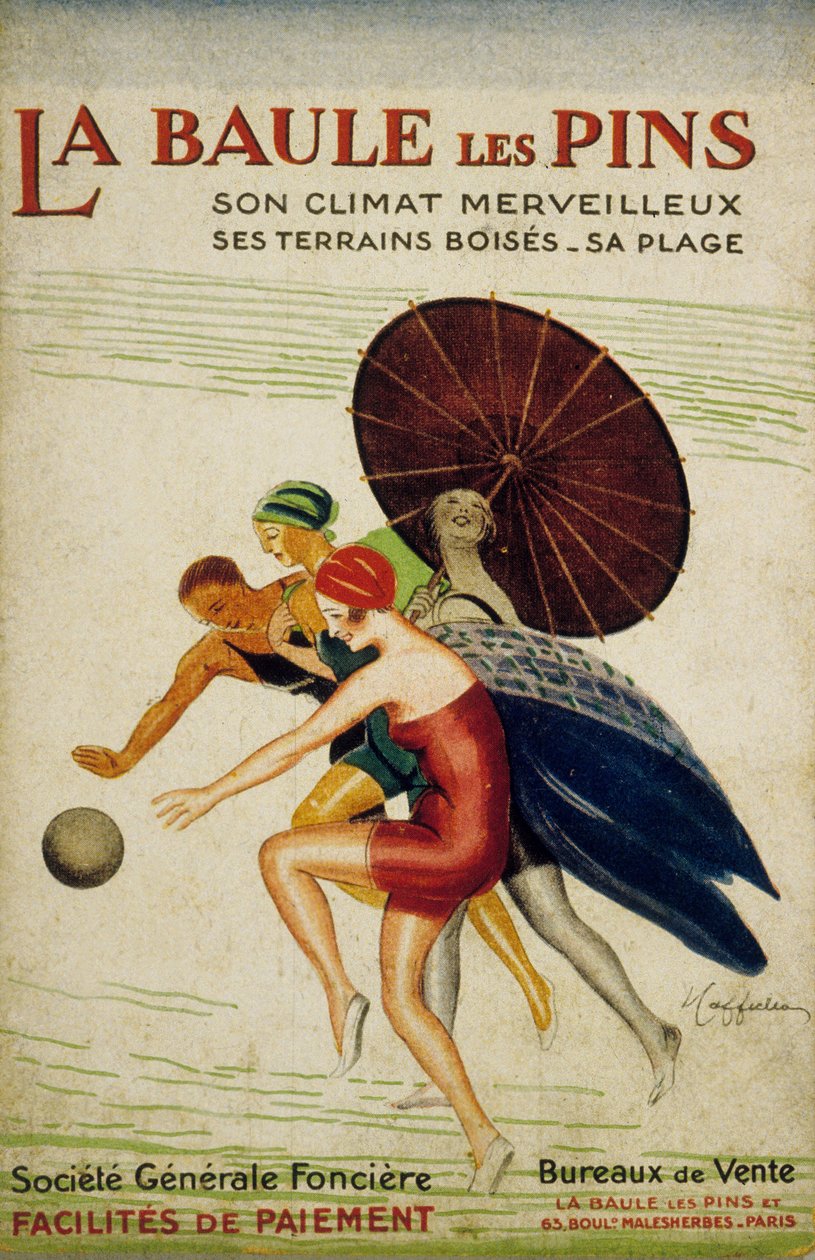 Francouzská reklama Leonetta Cappiella pro „societe Generale fonciere“ La Baule les Pins, Francie, 30. léta od Leonetto Cappiello