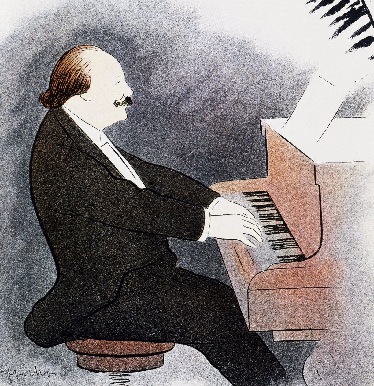 Jules Massenet u klavíru od Leonetto Cappiello