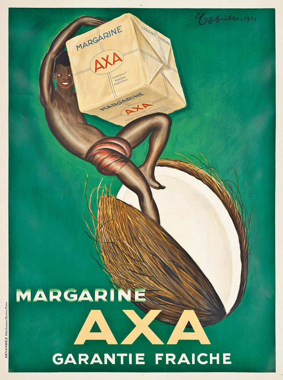 Plakát s reklamou na margarín Axa, 1931 od Leonetto Cappiello