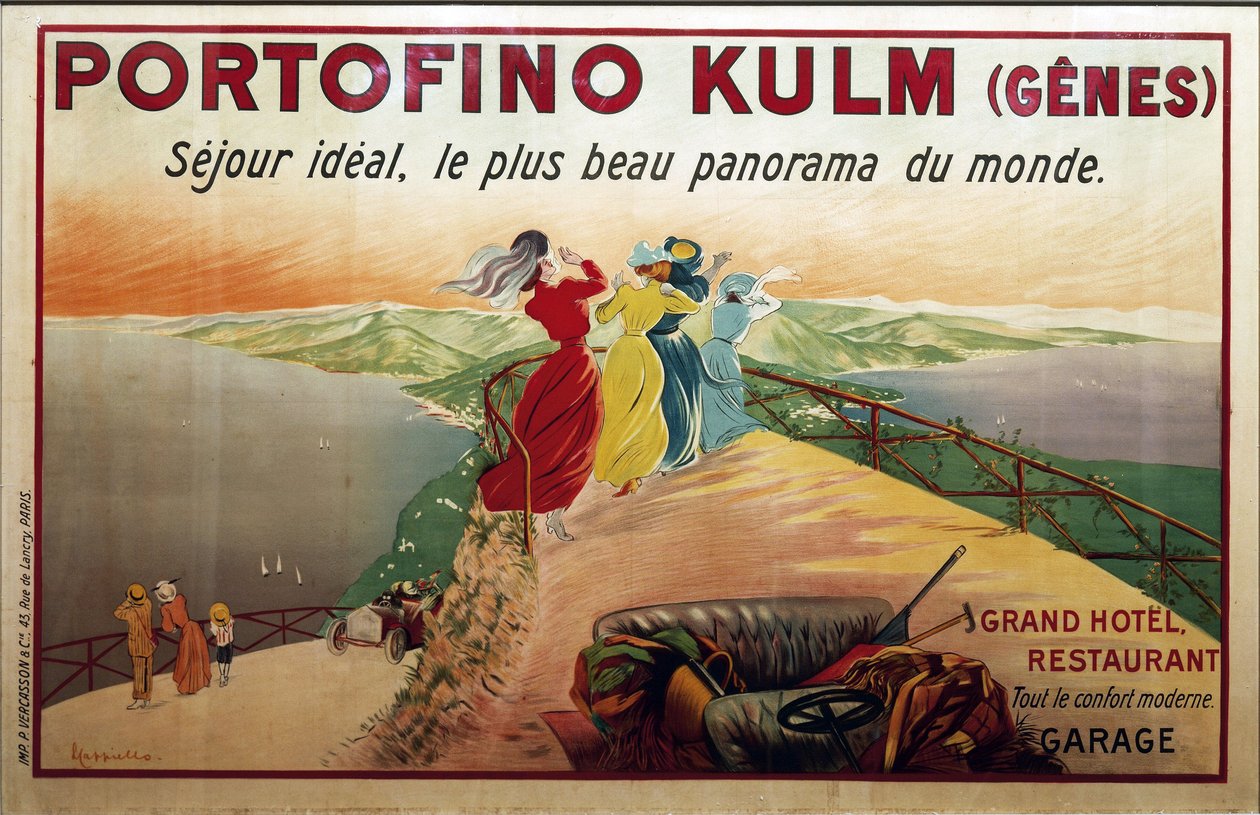 Plakáty, 20. století. Reklama na hotel Portofino. Portofino Kulm (Genes) (plakát) od Leonetto Cappiello