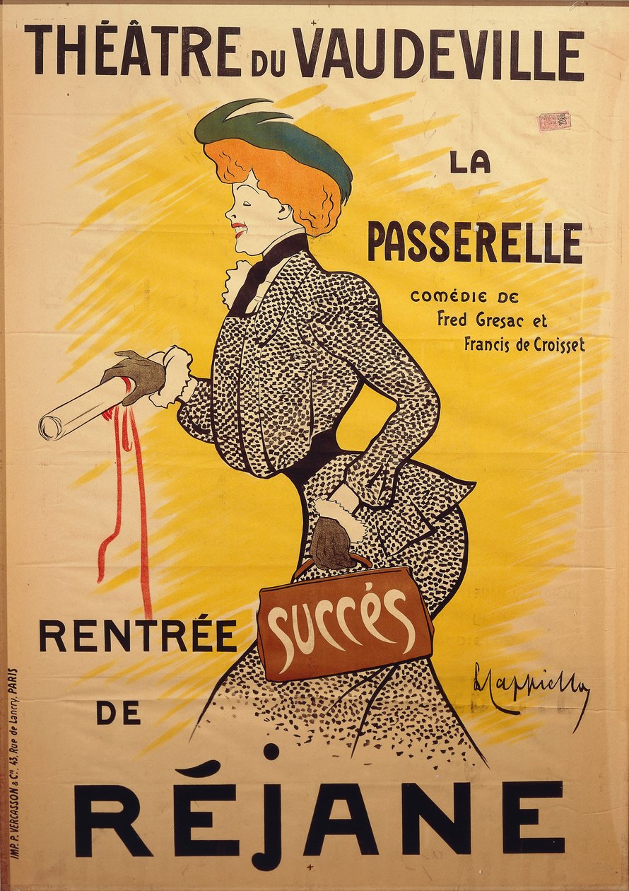 Theater du Vaudeville: La Passerelle, Leonetto Cappiello (1875-1942), ilustrace od Leonetto Cappiello