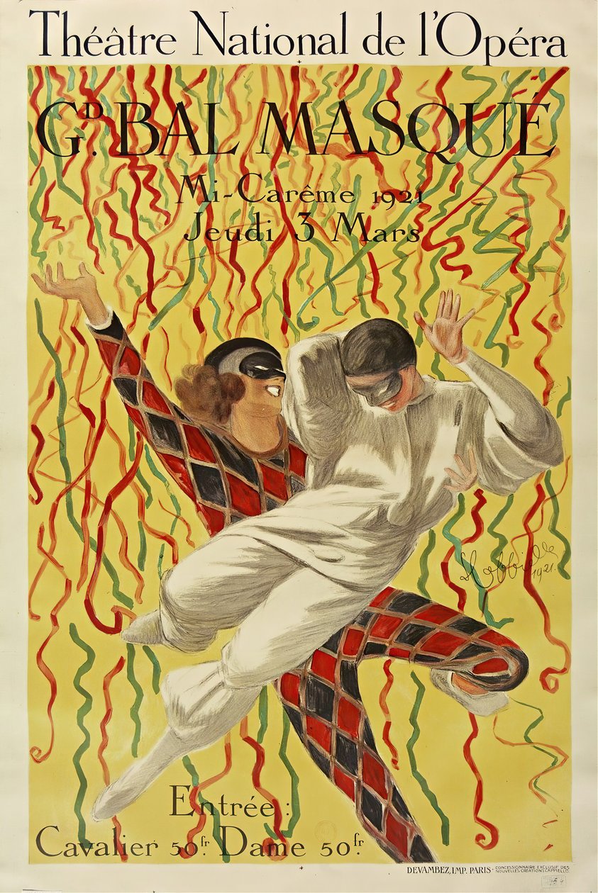 Národní operní divadlo, Grand Mid-Carême Ball, 1921. od Leonetto Cappiello