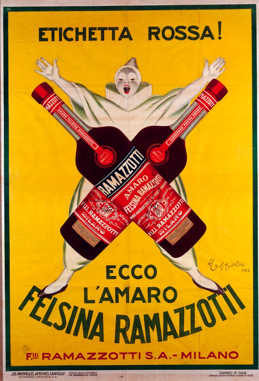 plakát na nápoj Amaro (Amer) felsina Ramazzotti od Leonetto Cappiello