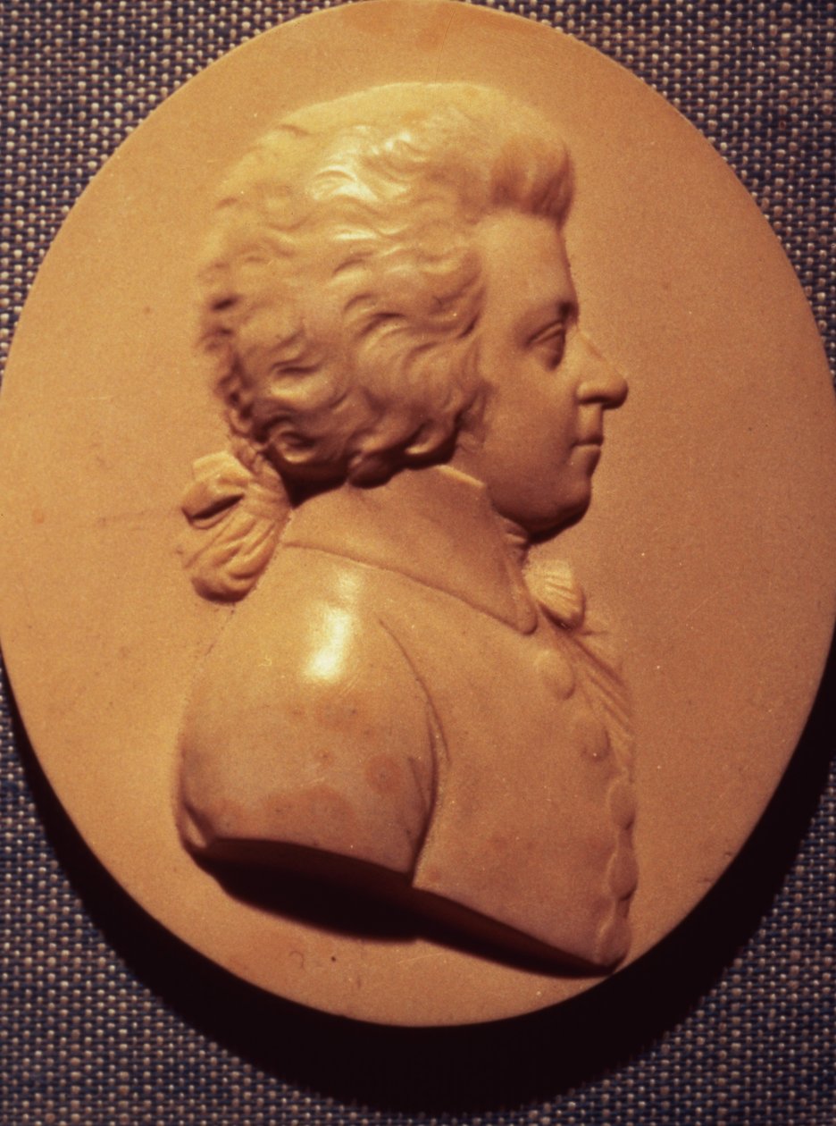 Portrétní medailon Wolfganga Amadea Mozarta (1756-91) od Leonhard Posch