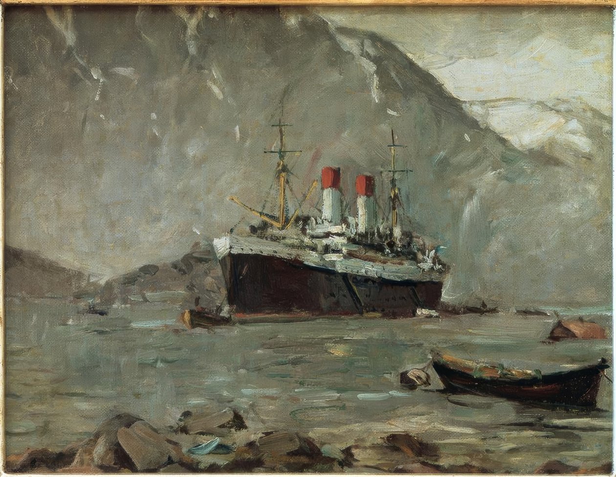 Osobní parník Hamburg-Süd v norském fjordu od Leonhard Sandrock