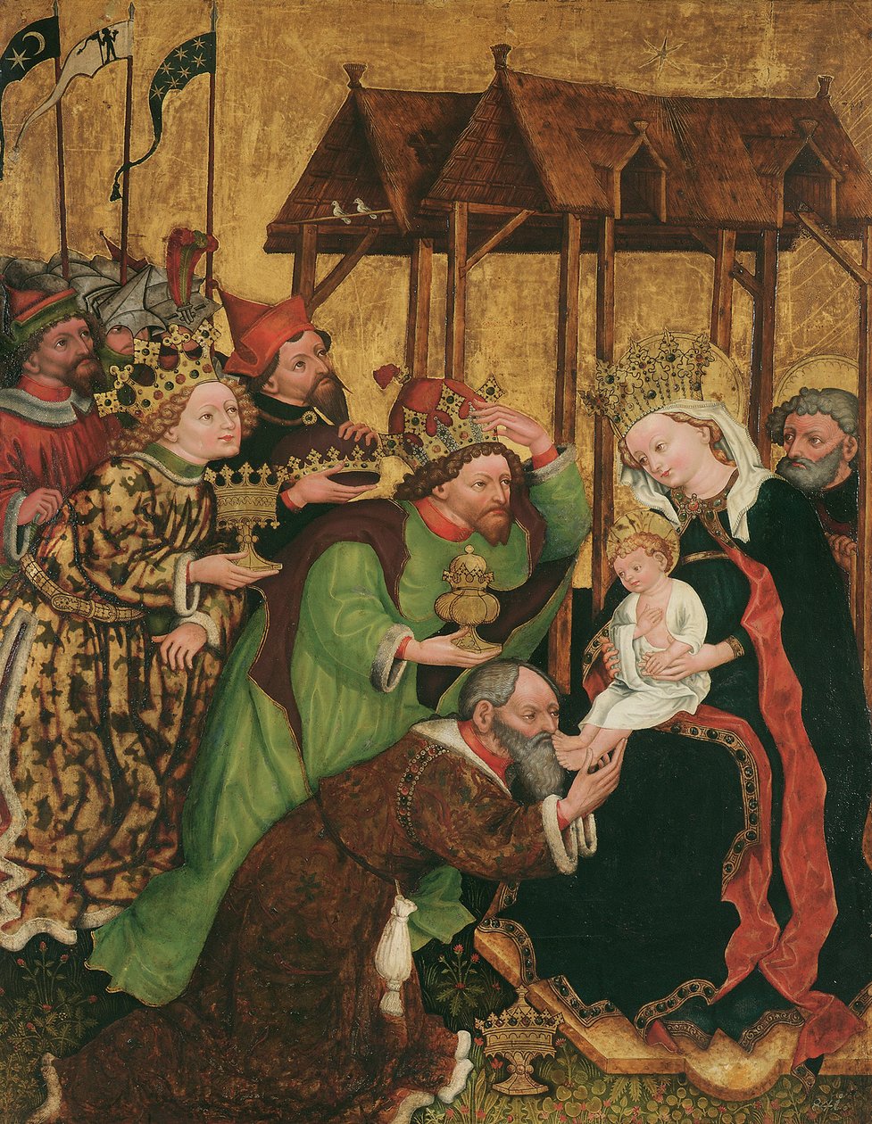 Klanění tří králů (uvnitř); Volba Josefa a Mariina svatba (exteriér) od Leonhard von Brixen (Lienhart Scherhauff)